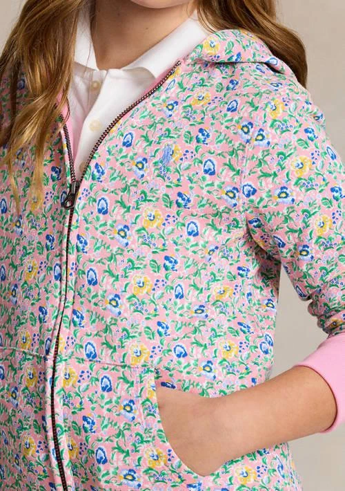 商品Ralph Lauren|Lauren Childrenswear Girls 7 16 Floral French Terry Full Zip Hoodie,价格¥247,第3张图片详细描述