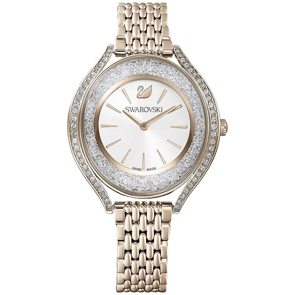 商品Swarovski|Women's Swiss Crystalline Aura Gold-Tone Stainless Steel PVD Bracelet Watch 35mm,价格¥3615,第1张图片