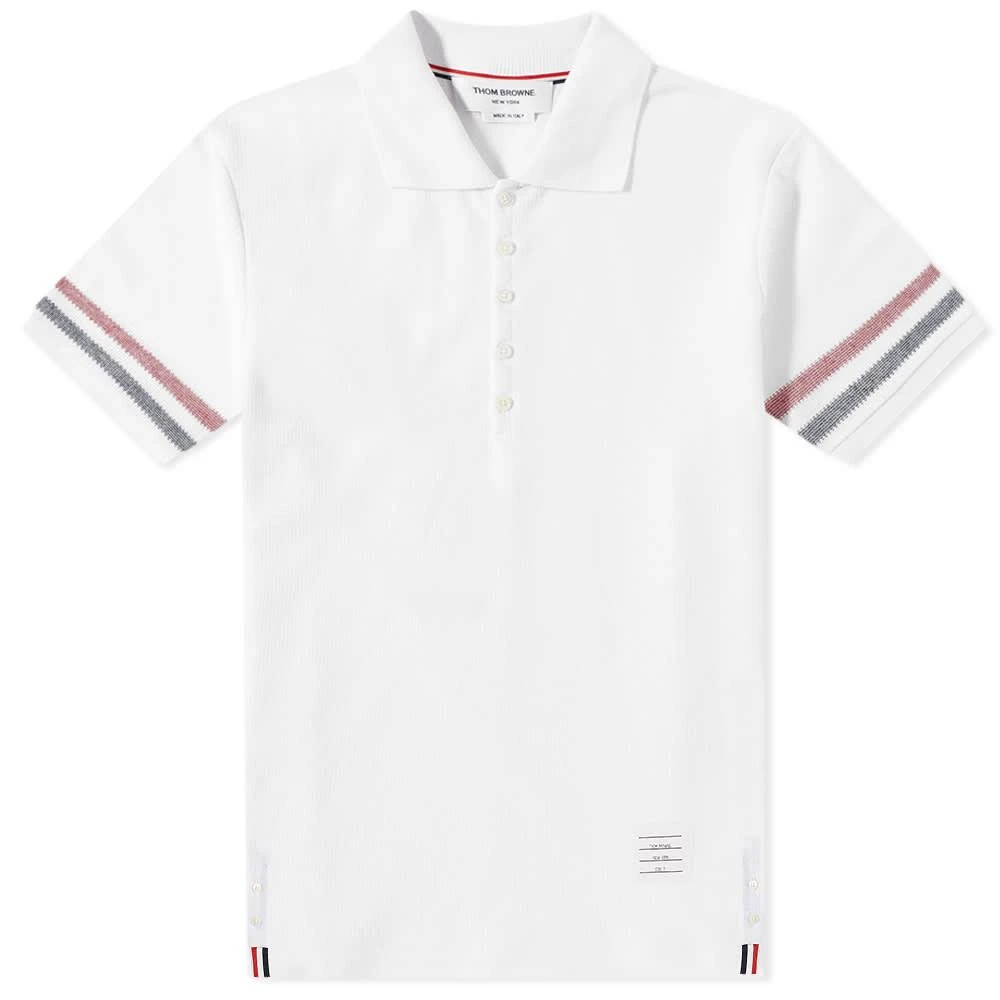 商品Thom Browne|Thom Browne Textured Cotton Polo Shirt,价格¥5407,第1张图片