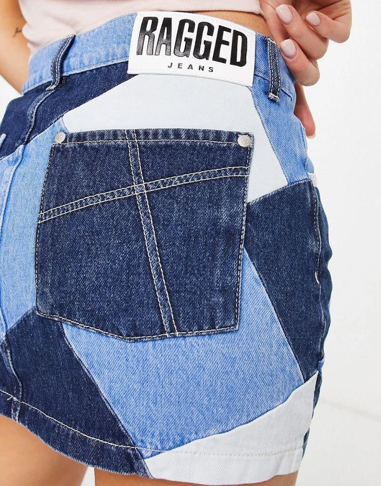 商品The Ragged Priest|The Ragged Priest micro denim Y2K mini skirt in patchwork denim,价格¥196,第3张图片详细描述