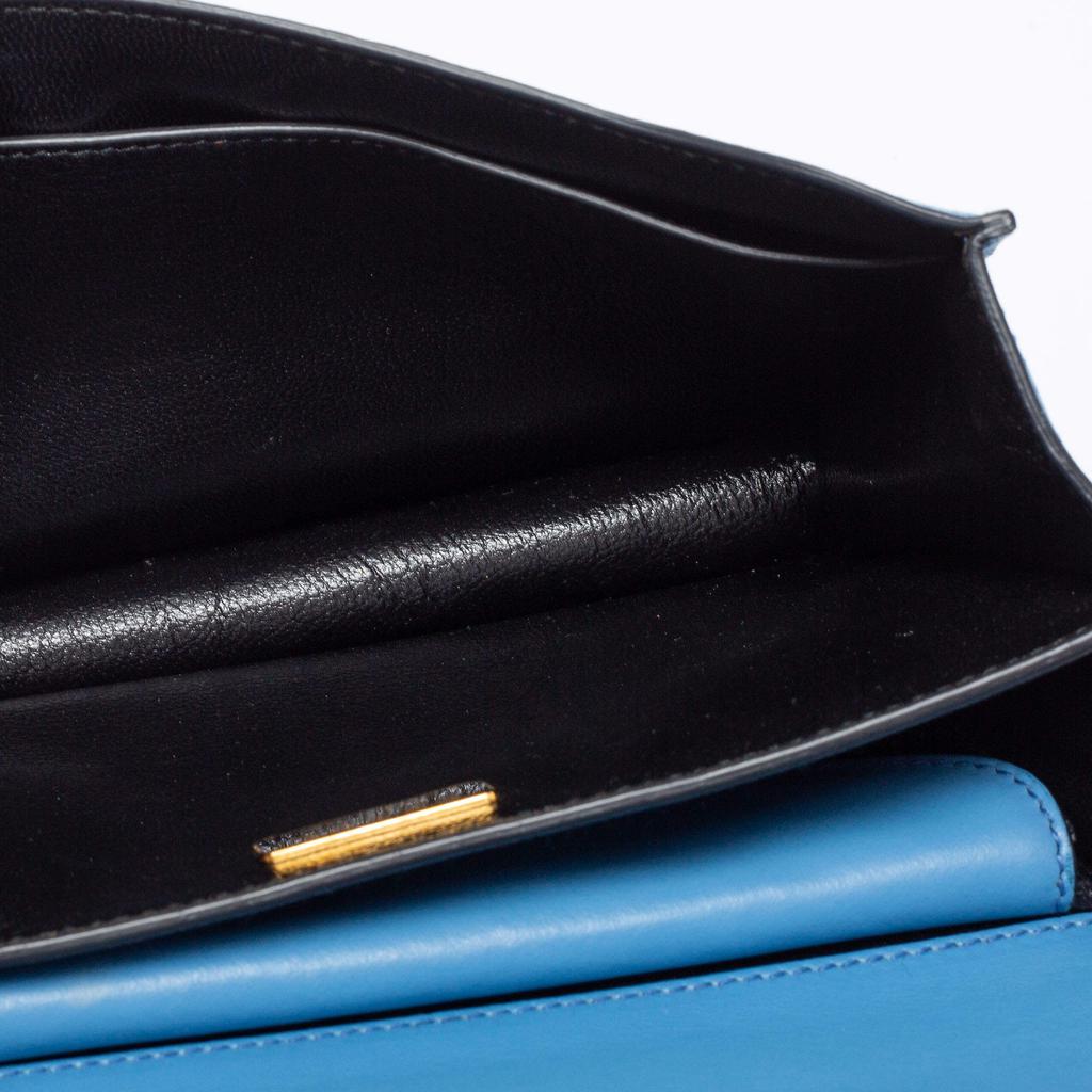 Prada Two Tone Blue Saffiano Leather Cahier Shoulder Bag商品第9张图片规格展示