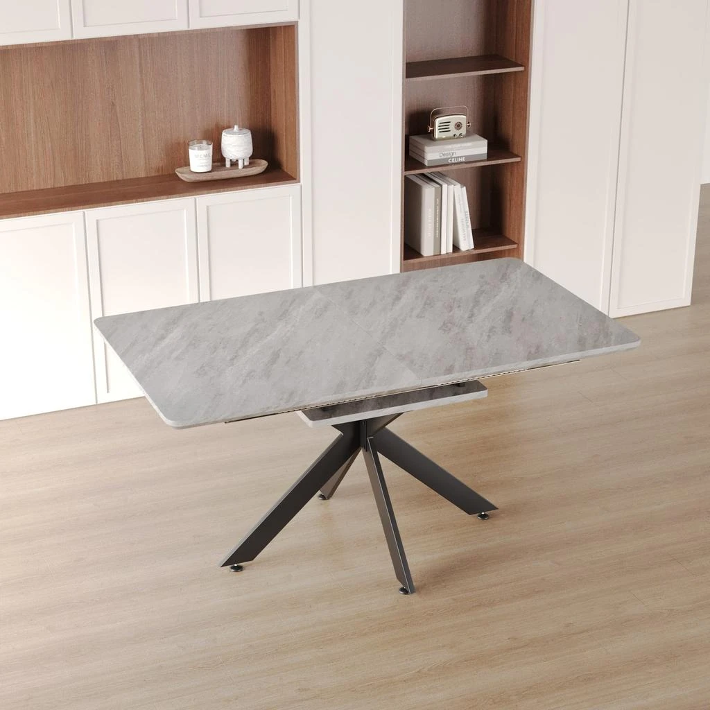 商品Streamdale Furniture|Streamdale Modern Space-Saving Dining Table Extends for 8-10 Guests,价格¥6778,第2张图片详细描述