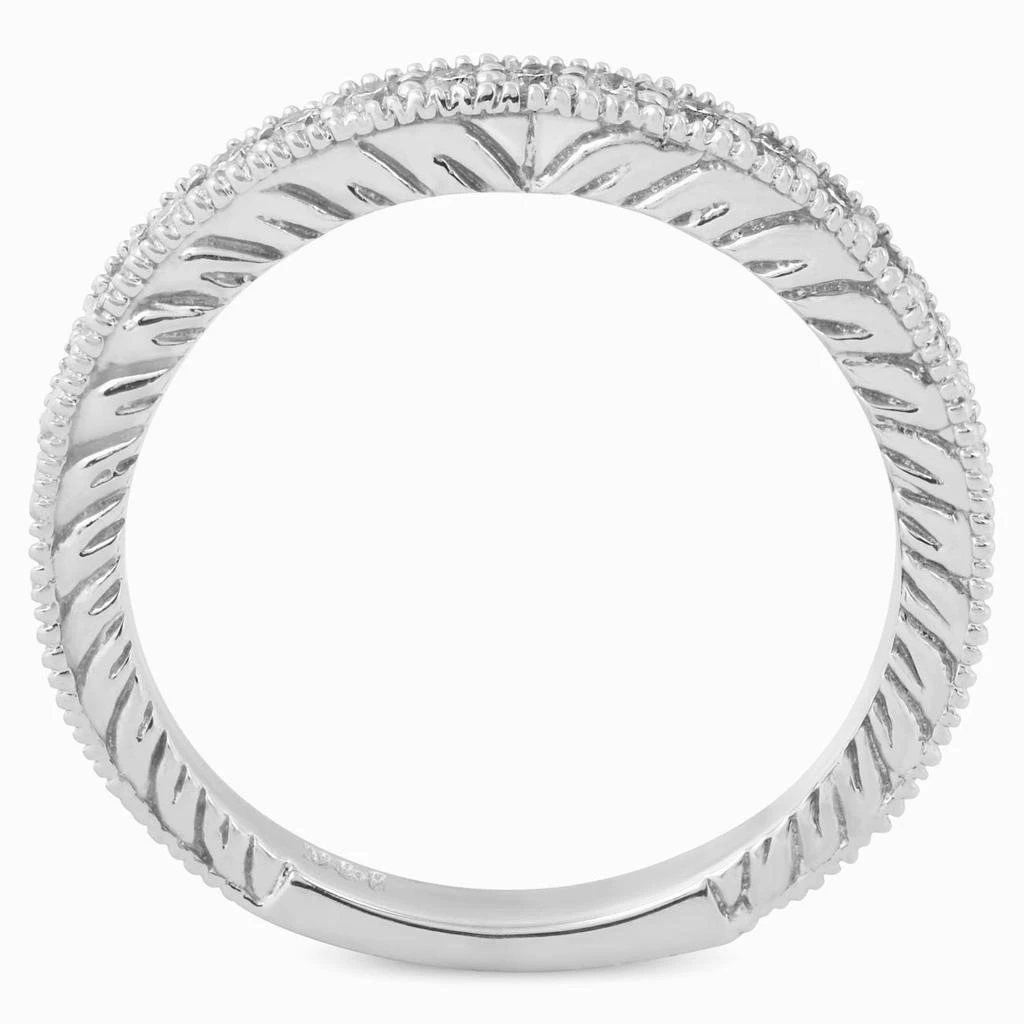 商品Pompeii3|1/5ct Diamond Vintage Womens Wedding Ring Stackable 14k White Gold Band,价格¥3216,第2张图片详细描述