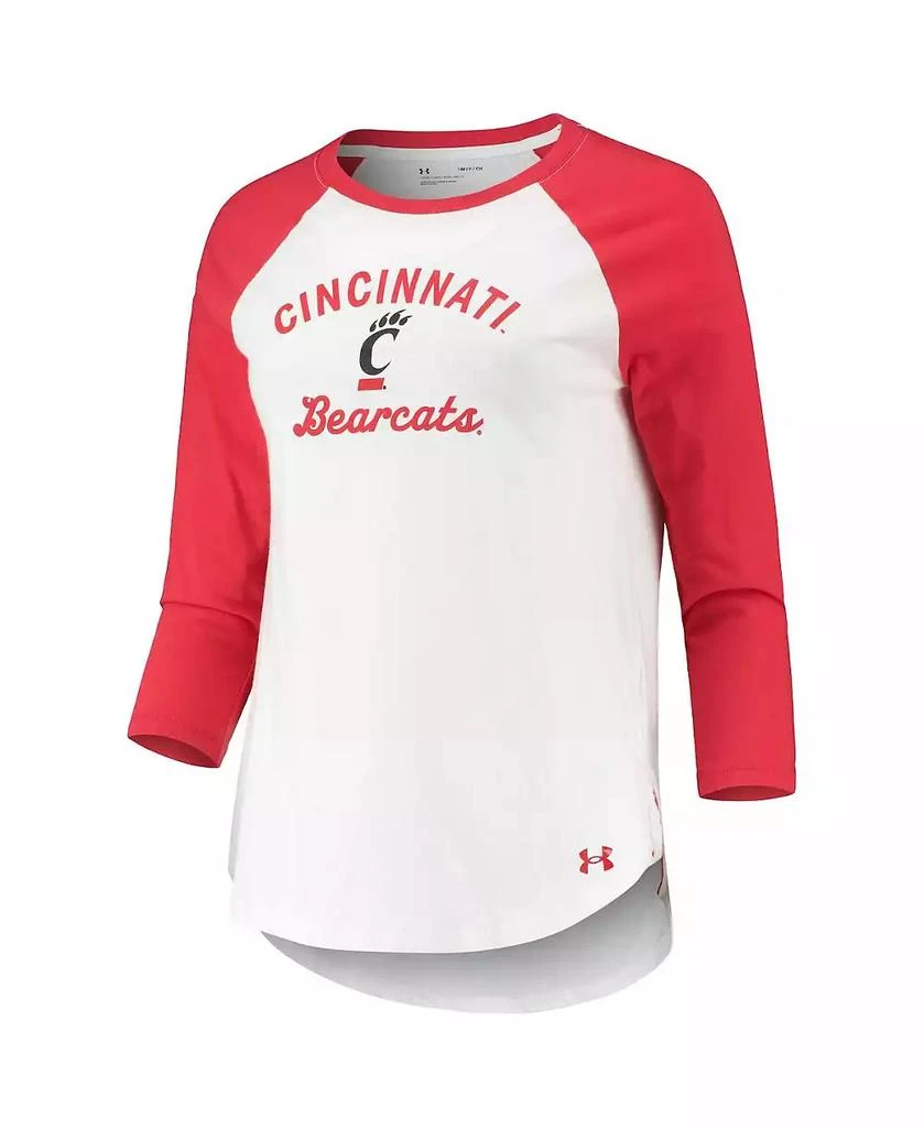 商品Under Armour|Women's White and Red Cincinnati Bearcats Baseball Raglan 3/4 Sleeve T-shirt,价格¥246,第3张图片详细描述