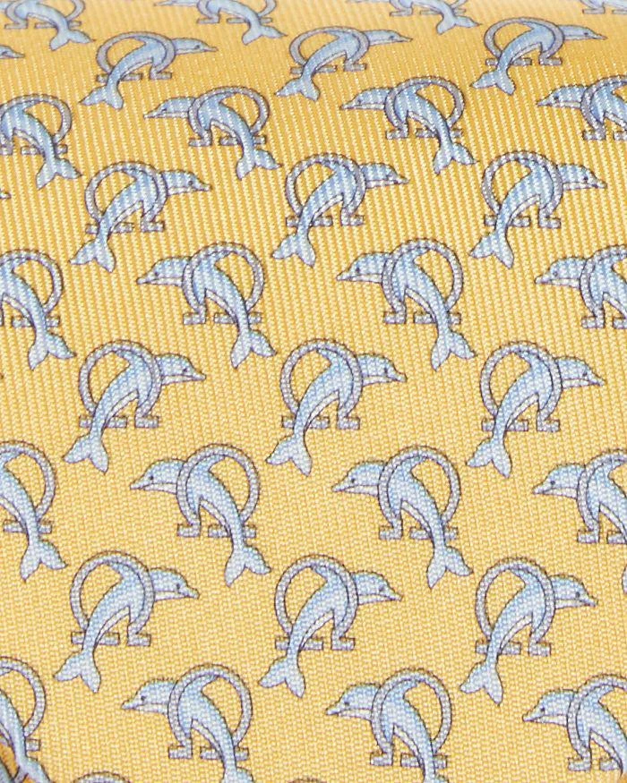 商品Salvatore Ferragamo|Salvatore Ferragamo Dolphin Print Silk Classic Tie,价格¥1170,第2张图片详细描述