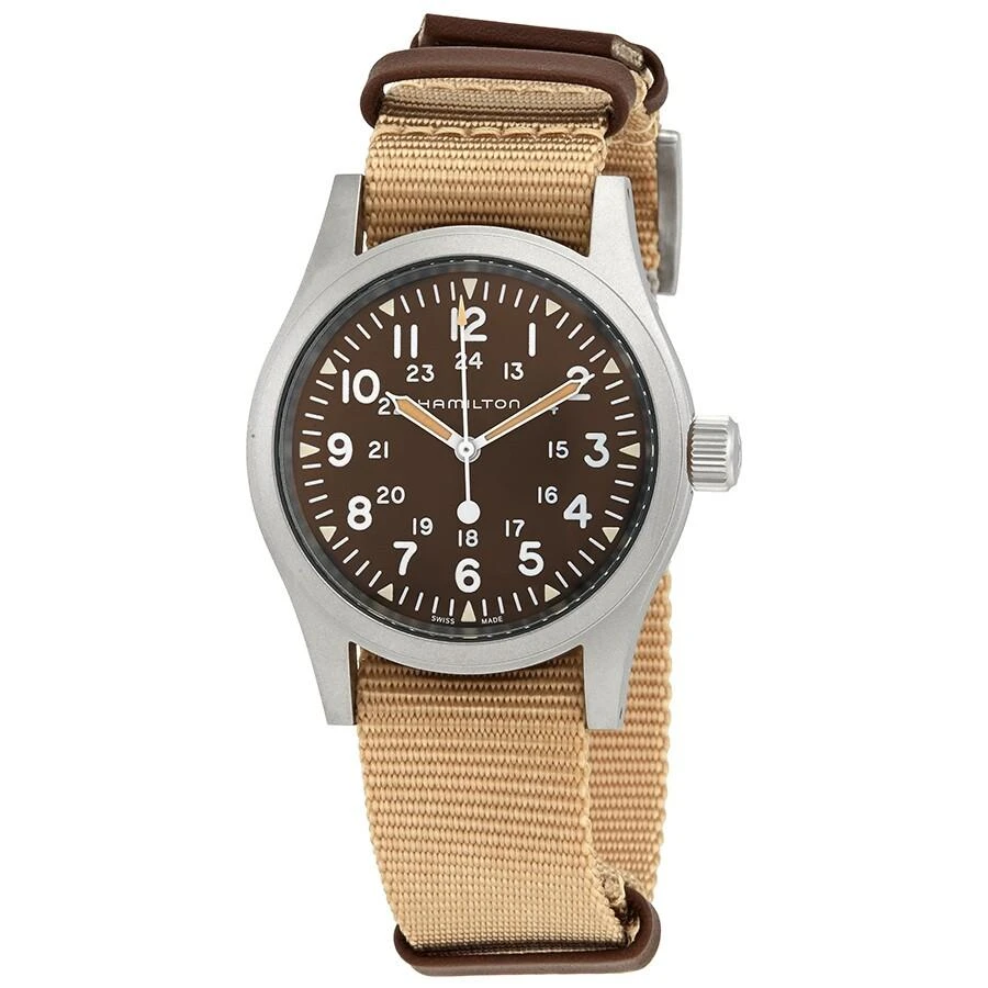 商品Hamilton|Khaki Field Hand Wind Brown Dial Men's Watch H69439901,价格¥3331,第1张图片