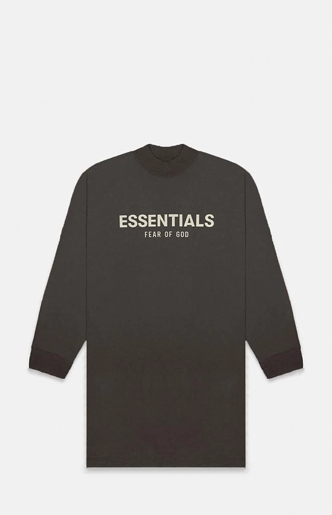 商品Essentials|Off Black Long Sleeve T-Shirt Dress,价格¥451,第1张图片