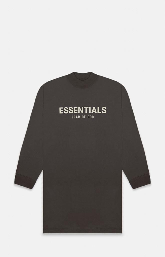 商品Essentials|Off Black Long Sleeve T-Shirt Dress,价格¥411,第1张图片