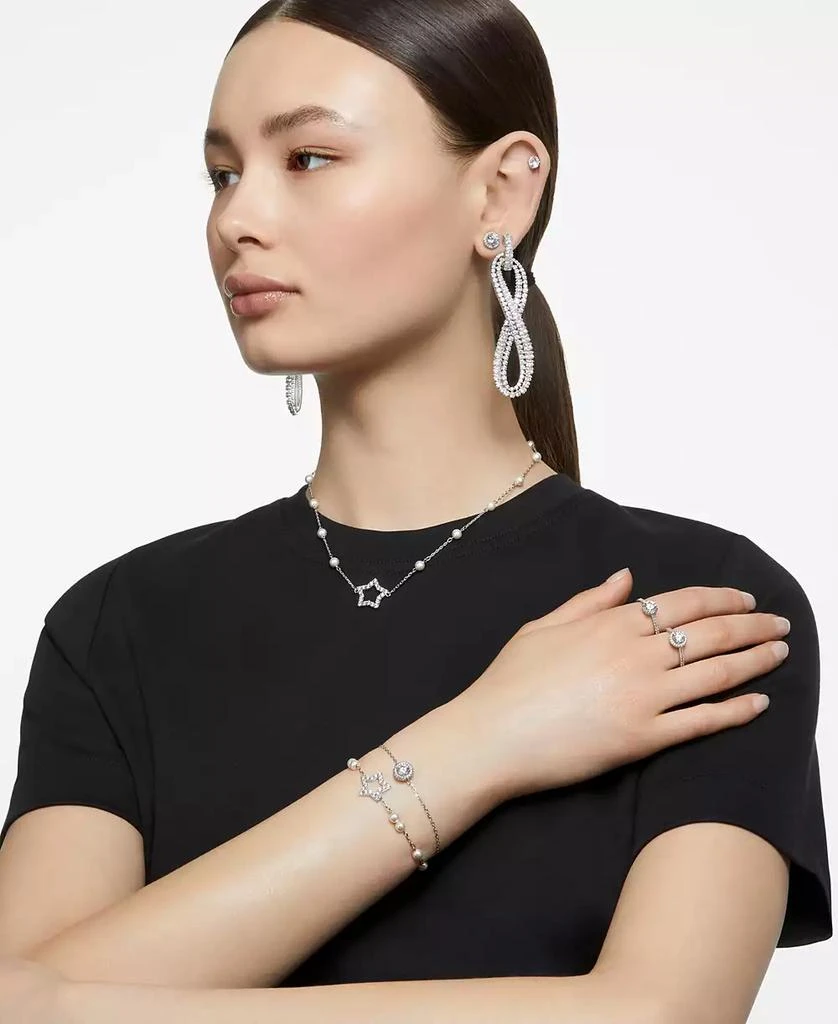 Silver-Tone Constella Pavé Button Earrings 商品