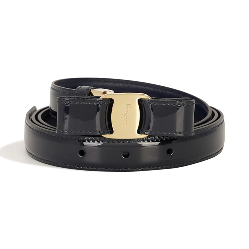 商品Salvatore Ferragamo|SALVATORE FERRAGAMO 亮黑色女士腰带 23-A481-562014,价格¥2223,第1张图片
