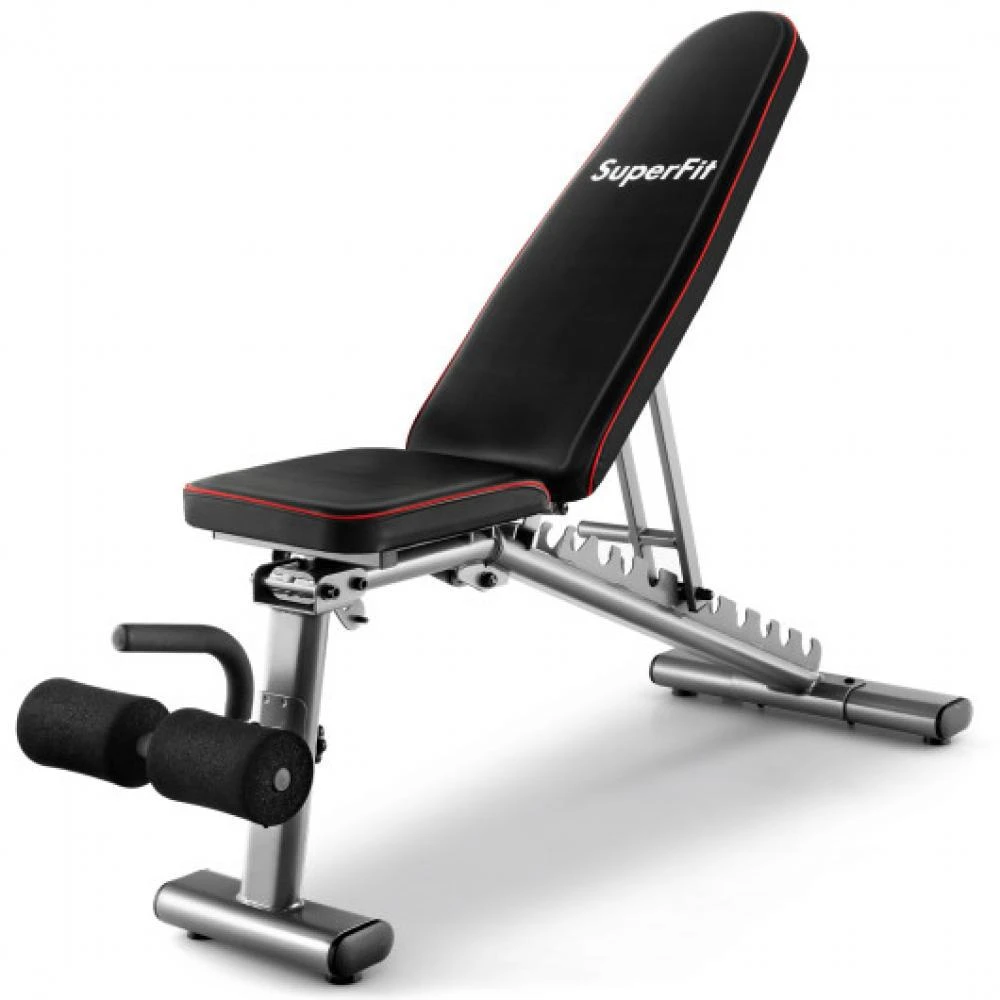 商品Hivvago|660 LBS Strength Training Bench with 10 Back and 3 Seat for Full Body Workout-Black,价格¥1837,第3张图片详细描述