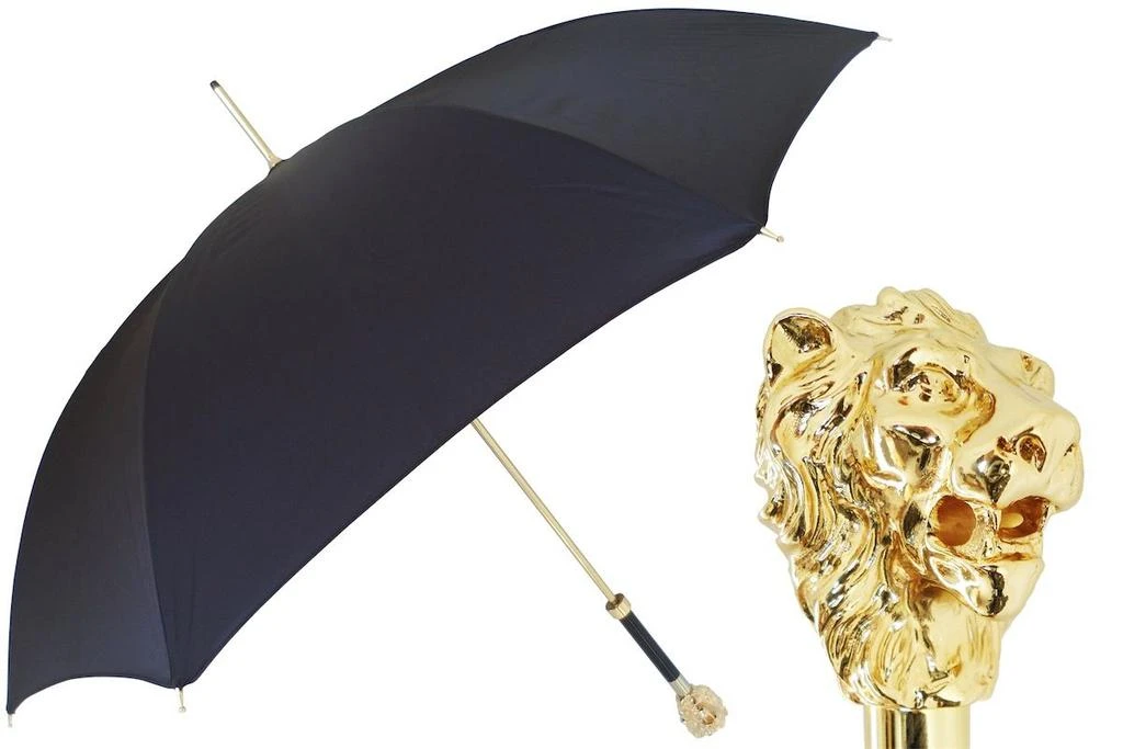 商品PASOTTI|PASOTTI 葩莎帝 黑色伞面 金狮手柄 晴雨伞,价格¥2335,第1张图片