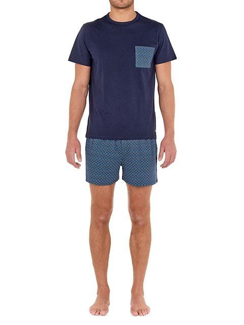 商品HOM|Kos Short-Sleeve Pajama Shirt & Shorts Set,价格¥708,第1张图片