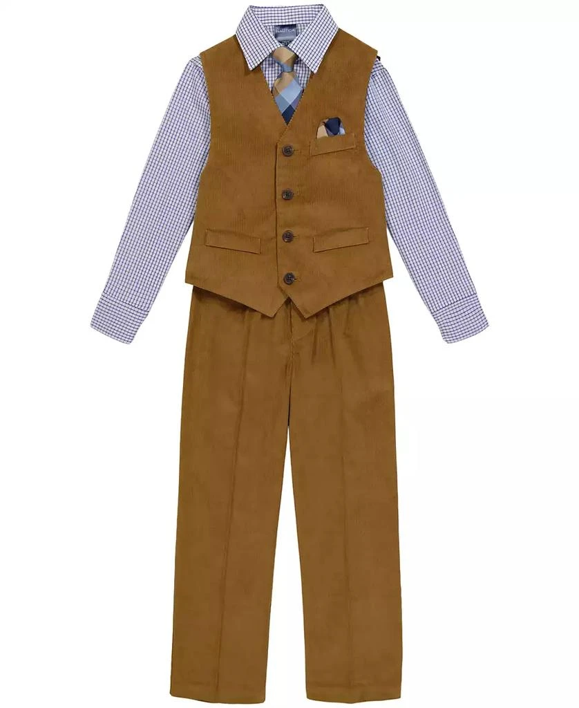 商品Nautica|Toddler and Little Boys Bronze Corduroy Vest Set,价格¥187,第1张图片