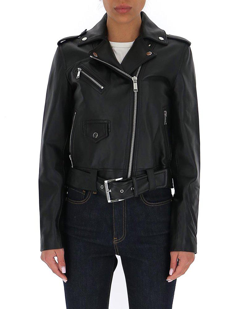 Michael Michael Kors Leather Biker Jacket商品第1张图片规格展示
