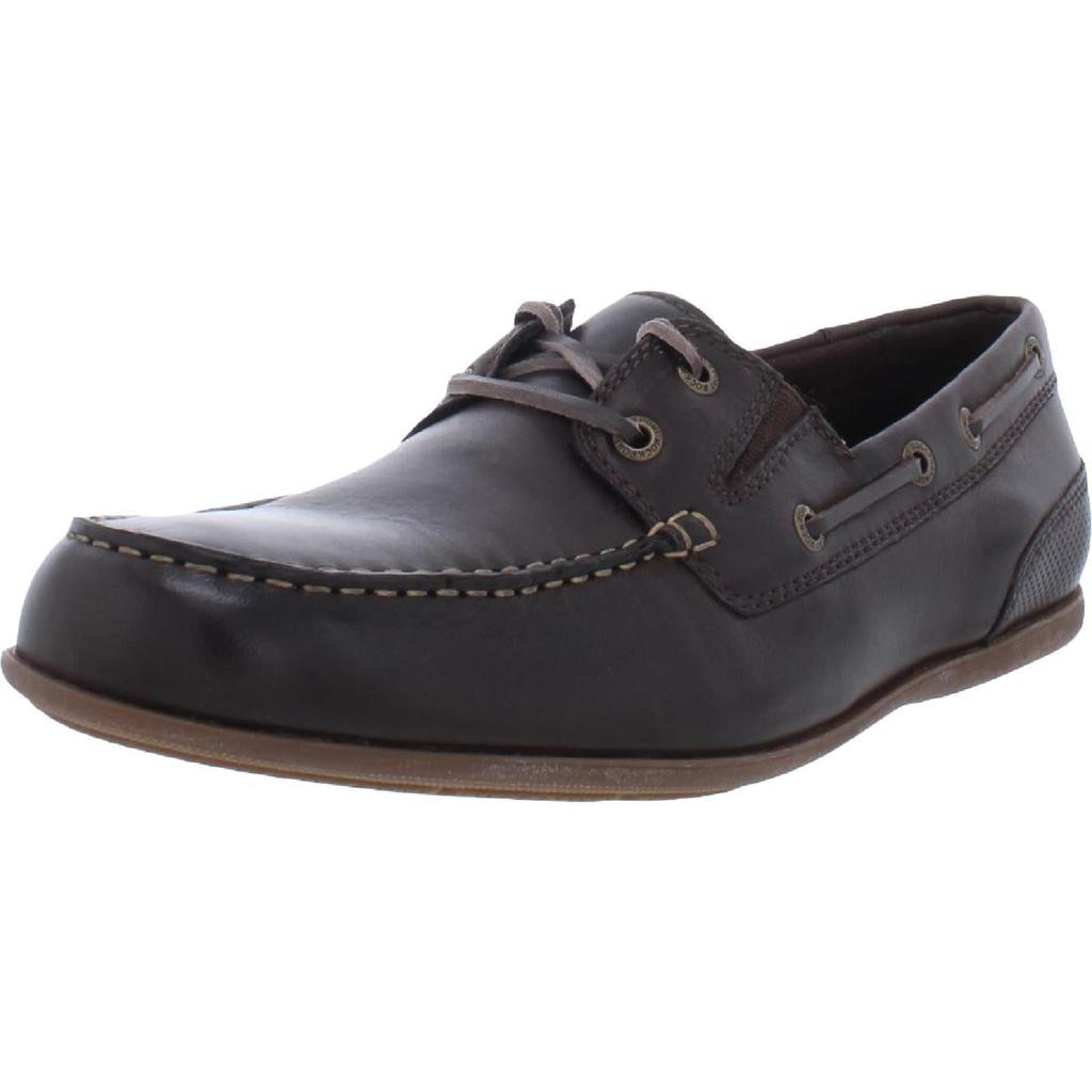 Rockport Mens Malcom Camp Moc Leather Lace-Up Lace Up Flats商品第1张图片规格展示