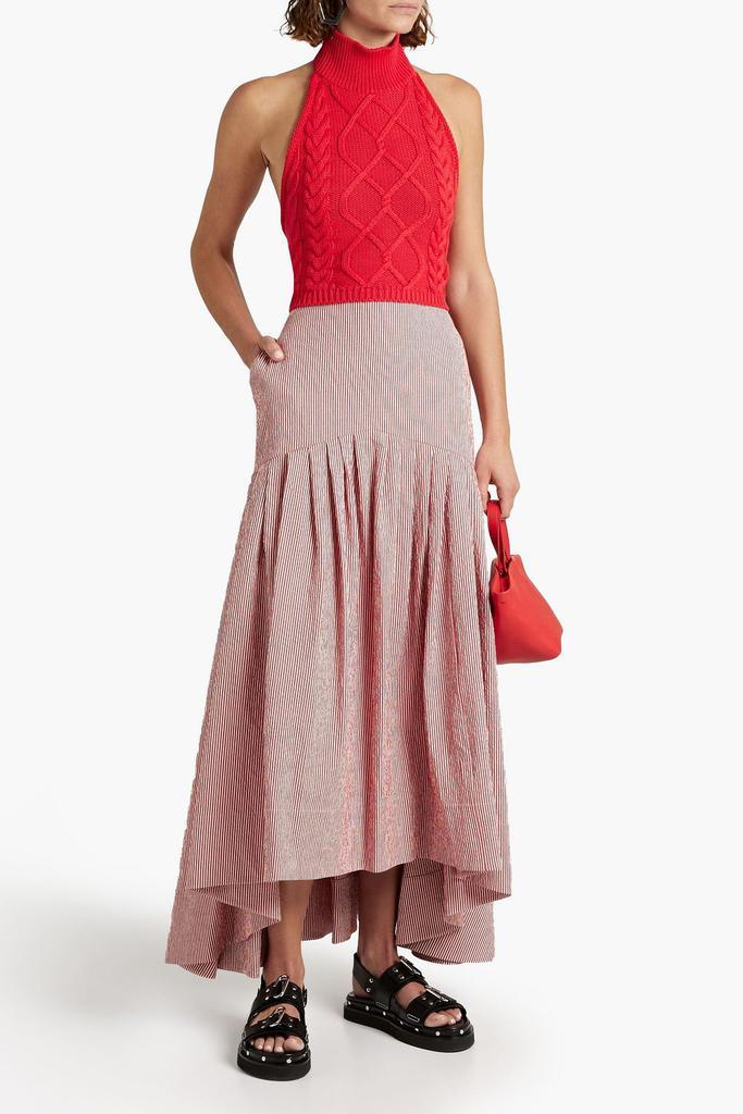 商品Rosie Assoulin|Striped cotton-blend seersucker midi skirt,价格¥4450,第4张图片详细描述