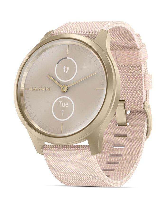 商品Garmin|Vivomove Style Blush Pink Nylon Strap Touchscreen Hybrid Smartwatch, 42mm,价格¥2619,第1张图片