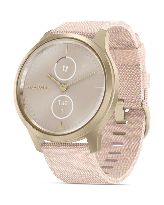 商品Garmin|Vivomove Style Blush Pink Nylon Strap Touchscreen Hybrid Smartwatch, 42mm,价格¥2632,第3张图片详细描述