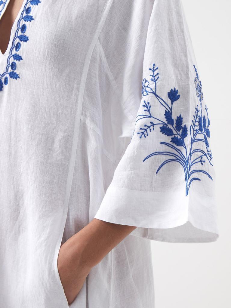 商品Thierry Colson|Rachel embroidered linen kaftan,价格¥4199,第5张图片详细描述