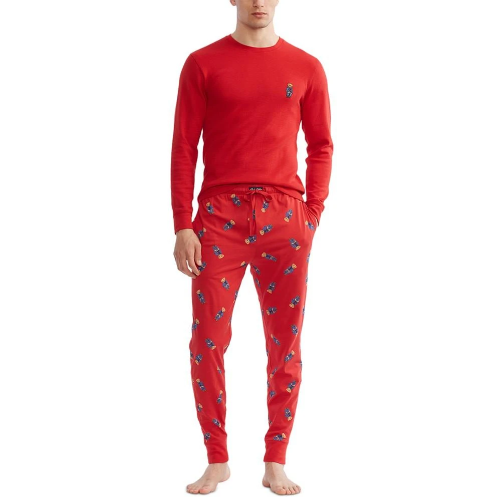 商品Ralph Lauren|华夫格针织牛仔熊徽标长袖睡衣,价格¥368,第3张图片详细描述