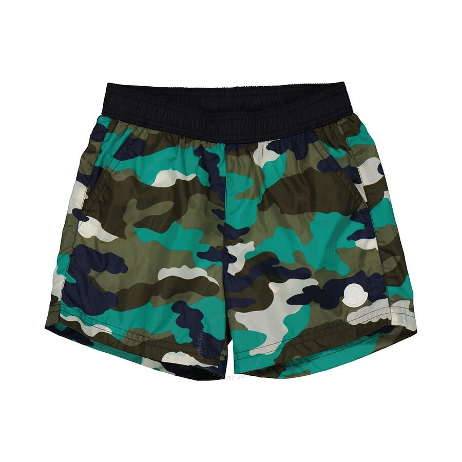 商品Moncler|Kids Bright Green Camouflage-Print Swim Shorts,价格¥434,第1张图片