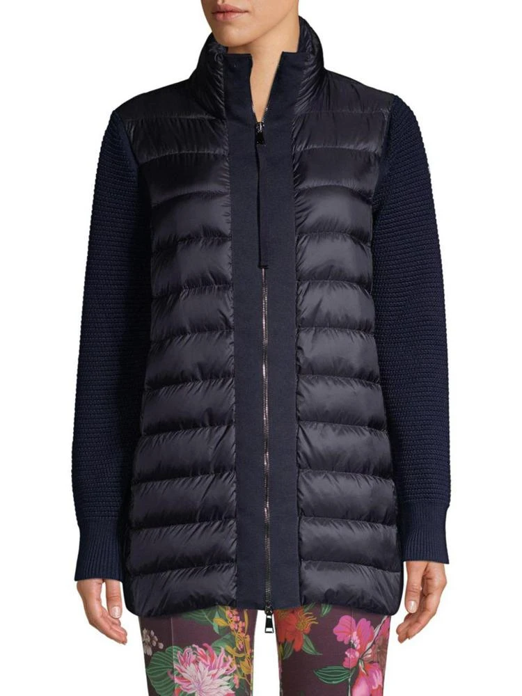 商品Moncler|Mixed Media Long Sleeve Quilted Cardigan Jacket,价格¥6515,第1张图片