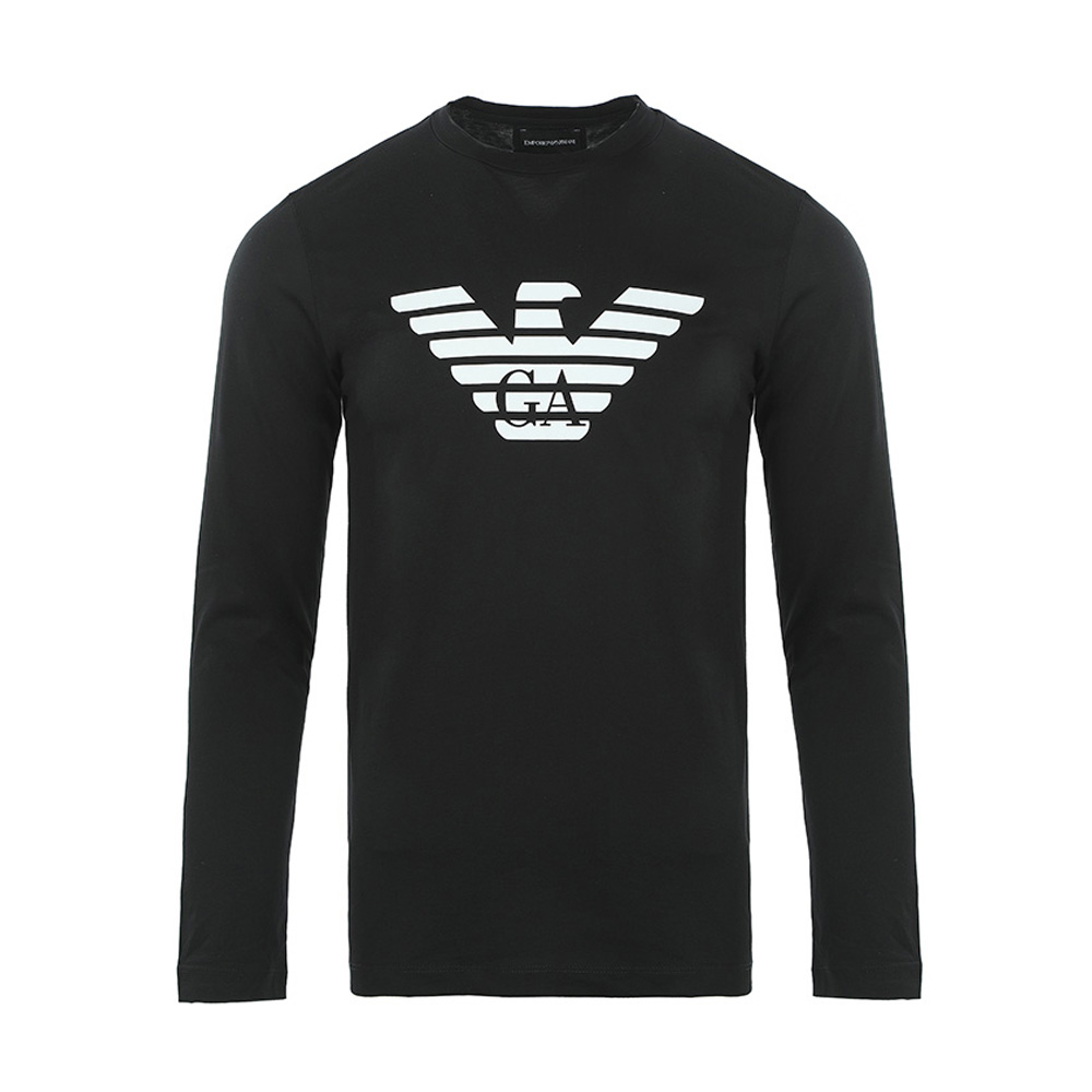 EMPORIO ARMANI 男黑色长袖T恤 8N1TN8-1JPZZ-0022商品第1张图片规格展示