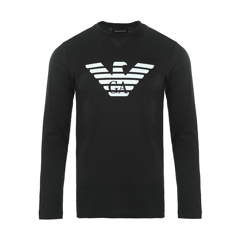 商品[国内直发] Emporio Armani|EMPORIO ARMANI 男黑色长袖T恤 8N1TN8-1JPZZ-0022,价格¥720,第1张图片