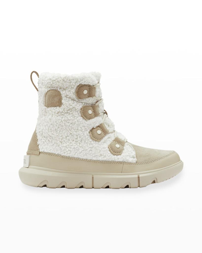 商品SOREL|Explorer II Joan Faux-Fur Lace Boots,价格¥1079,第1张图片