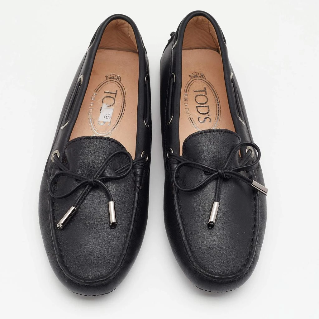 商品[二手商品] Tod's|Tod's Black Leather Bow Slip On Loafers Size 36,价格¥1176,第3张图片详细描述
