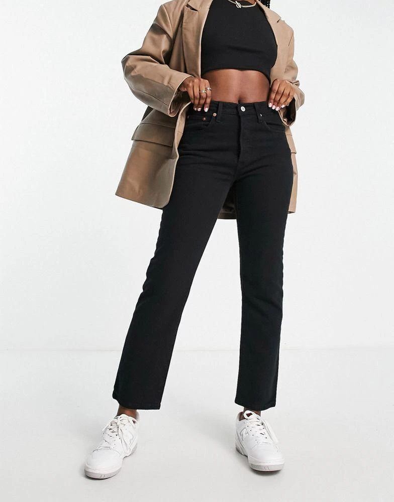 商品Levi's|Levi's 501 high rise straight leg crop jean in dark wash,价格¥758,第1张图片