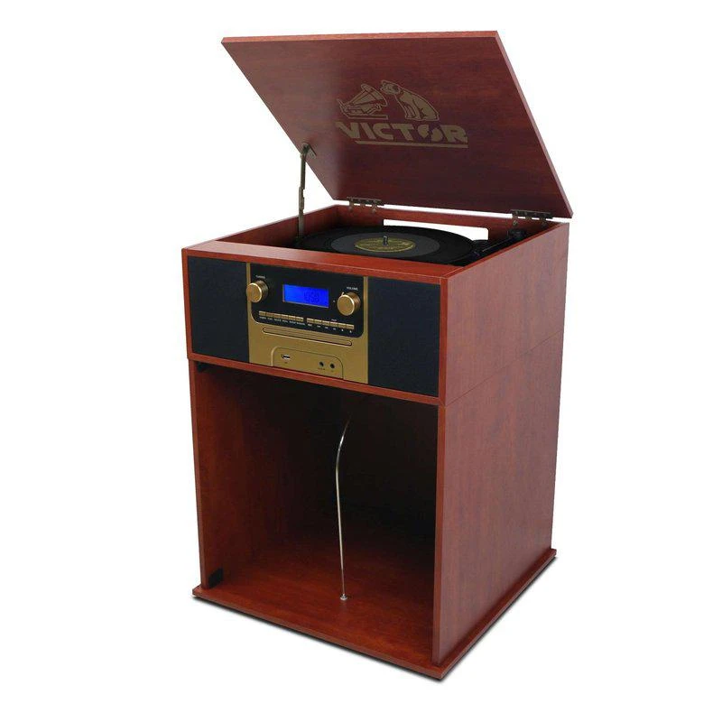 商品Victor Audio|Boyleston 7-in-1 3-Speed Turntable Music Center with Album Storage,价格¥2916,第1张图片