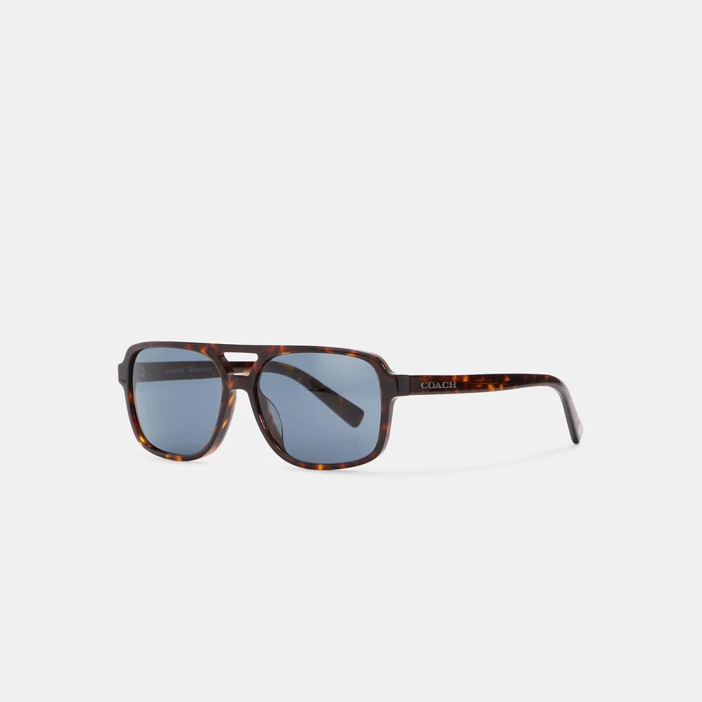 商品Coach|Coach Outlet Signature Pilot Sunglasses,价格¥693,第4张图片详细描述
