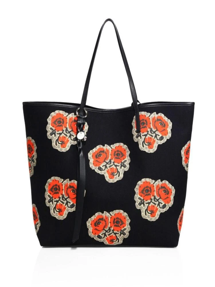 商品Alexander McQueen|Skull Open Rose-Print Canvas Shopper,价格¥3799,第1张图片