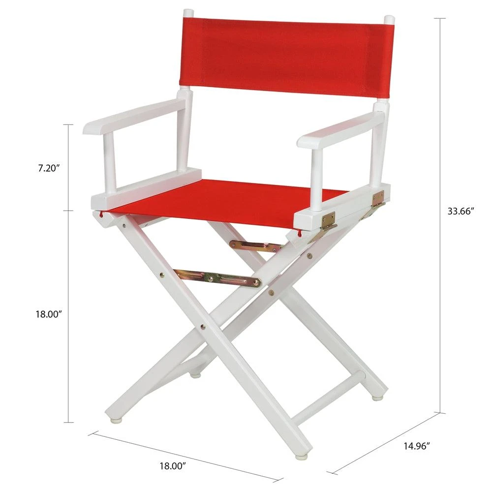 商品Casual Home|18" Director's Chair White Frame-Red Canvas,价格¥687,第5张图片详细描述