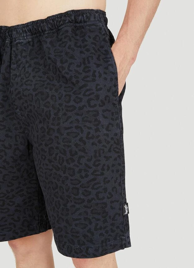 商品STUSSY|Leopard Print Beach Shorts in Dark Blue,价格¥497,第5张图片详细描述
