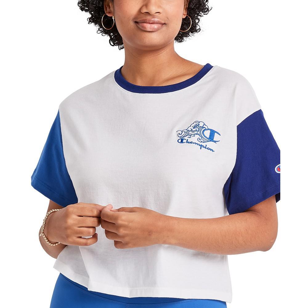 商品CHAMPION|Women's Colorblocked Cropped T-Shirt,价格¥92-¥111,第1张图片