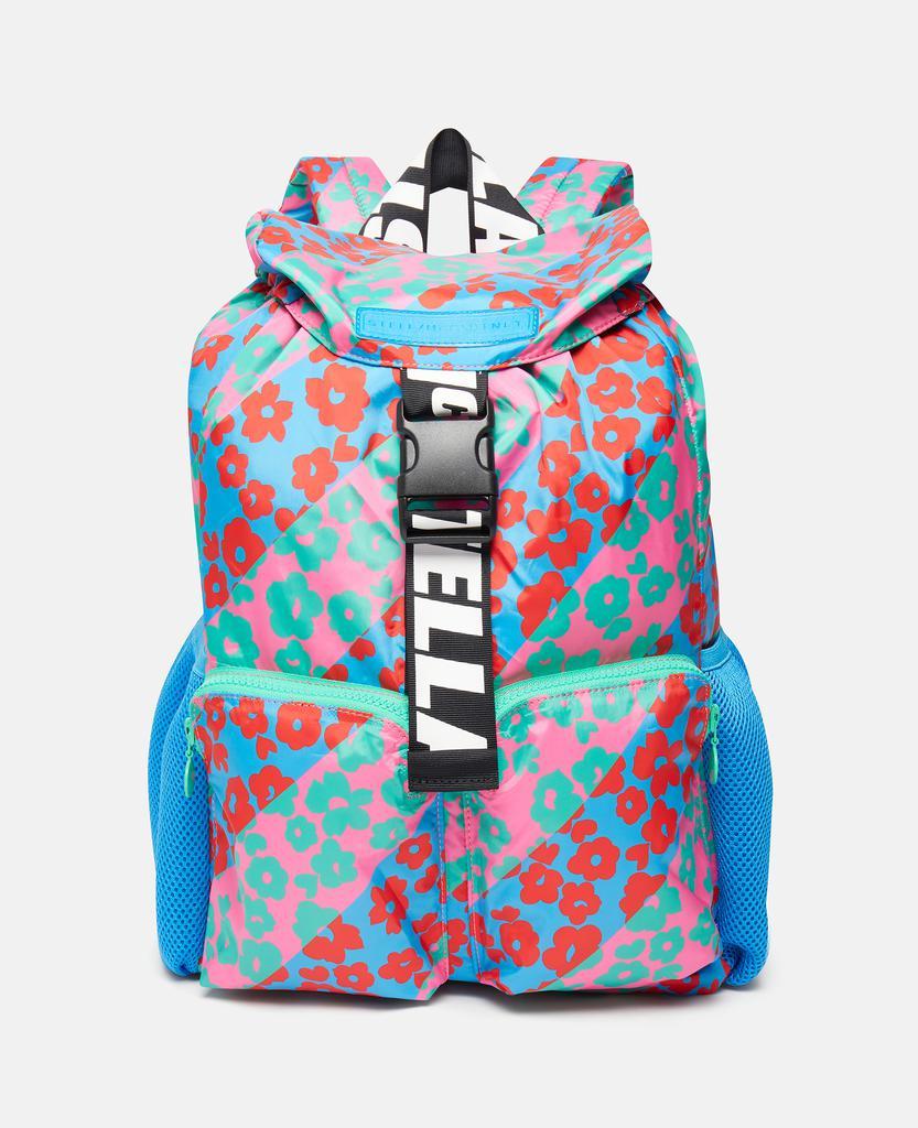 商品Stella McCartney|Stella McCartney - Striped Floral Print Logo Backpack, Woman, Multicolour,价格¥798,第1张图片