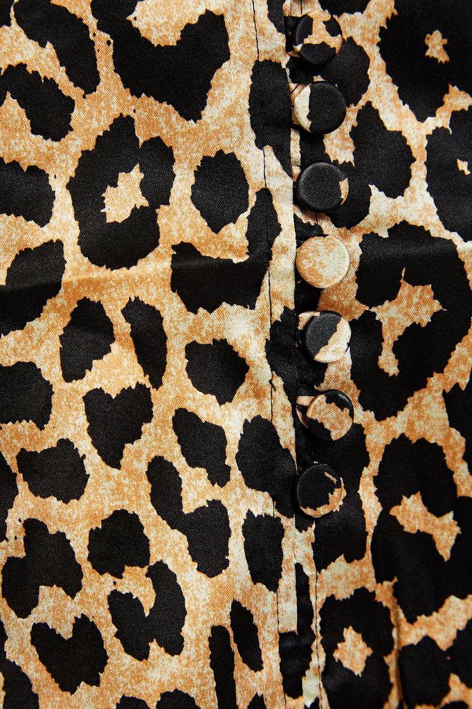 Leopard-print silk-blend satin top商品第4张图片规格展示