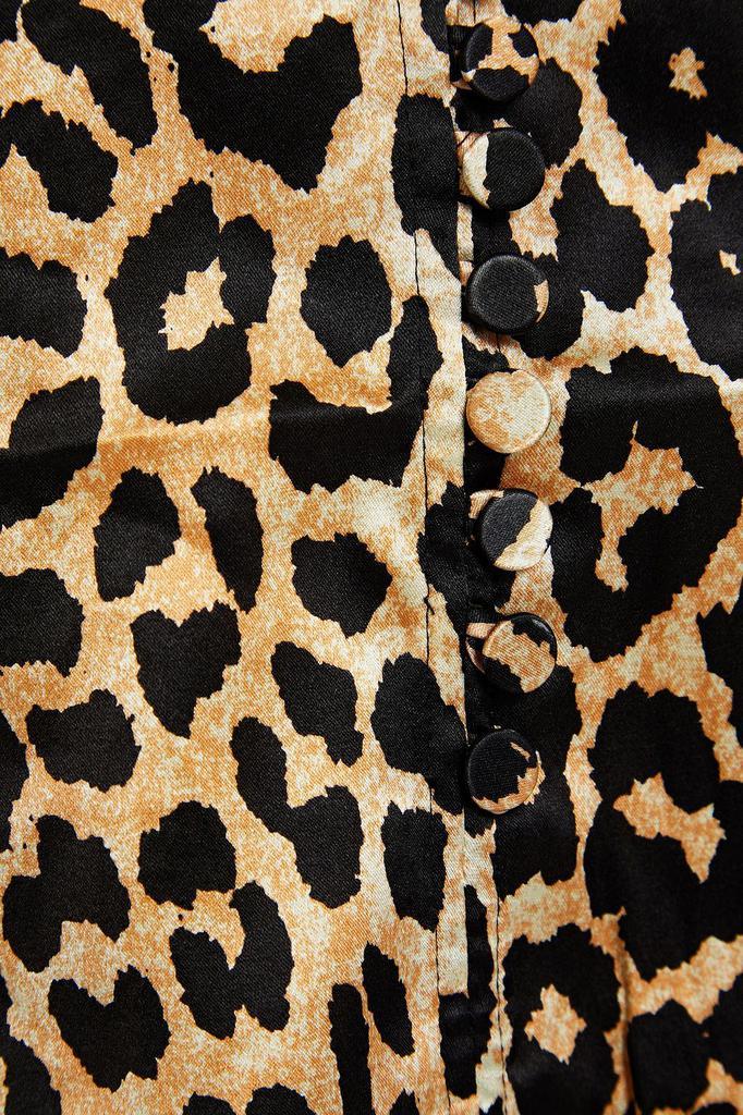 商品Ganni|Leopard-print silk-blend satin top,价格¥699,第6张图片详细描述