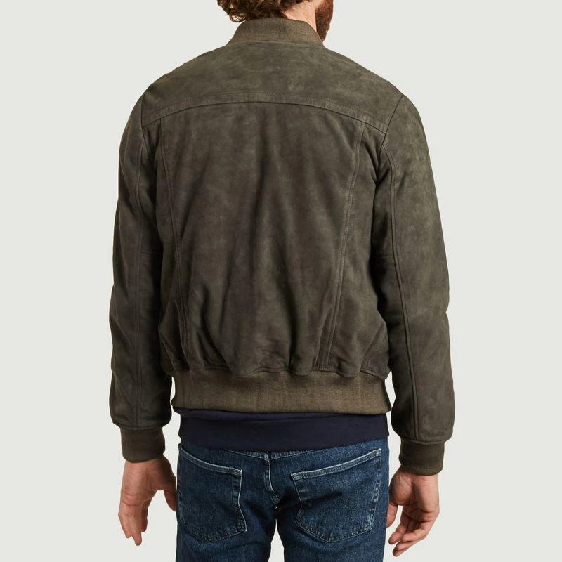 商品Schott|LC300 suede leather bomber jacket Dark grey SCHOTT NYC,价格¥2800,第3张图片详细描述