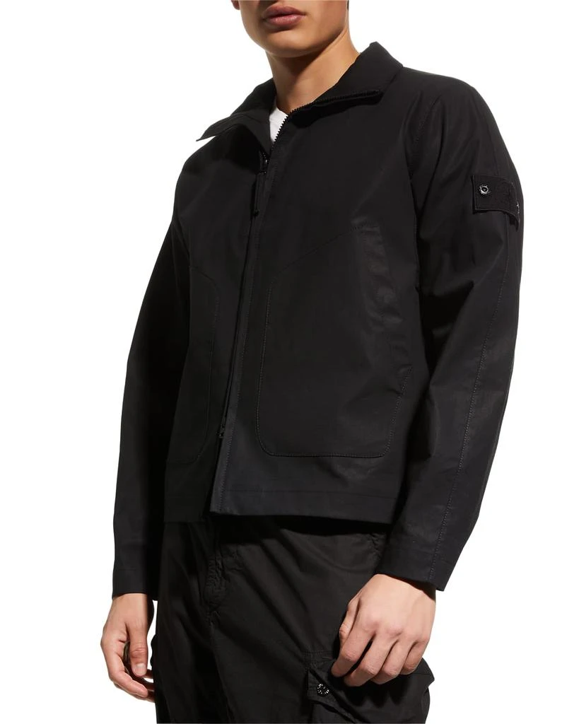 商品Stone Island|Ghost Cotton Mac Blouson Jacket with Hidden Hood,价格¥2983,第3张图片详细描述