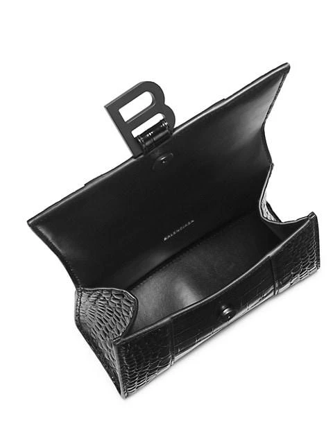 商品Balenciaga|XS Hourglass Croc-Embossed Leather Top Handle Bag,价格¥20824,第5张图片详细描述