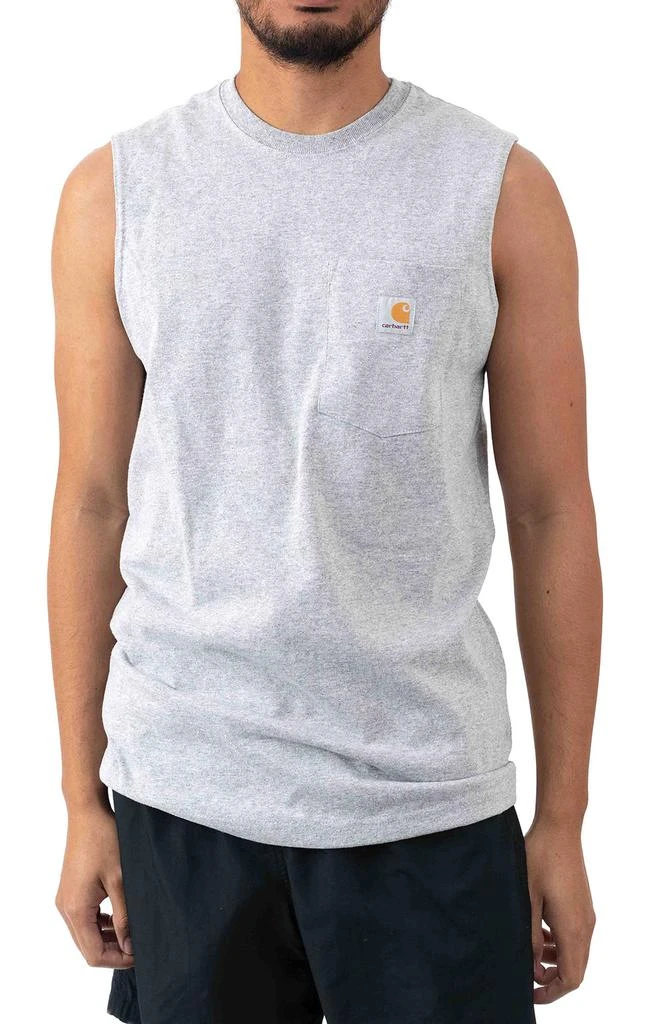 商品Carhartt|(100374) Workwear Pocket Sleeveless Shirt - Heather Grey,价格¥89,第1张图片