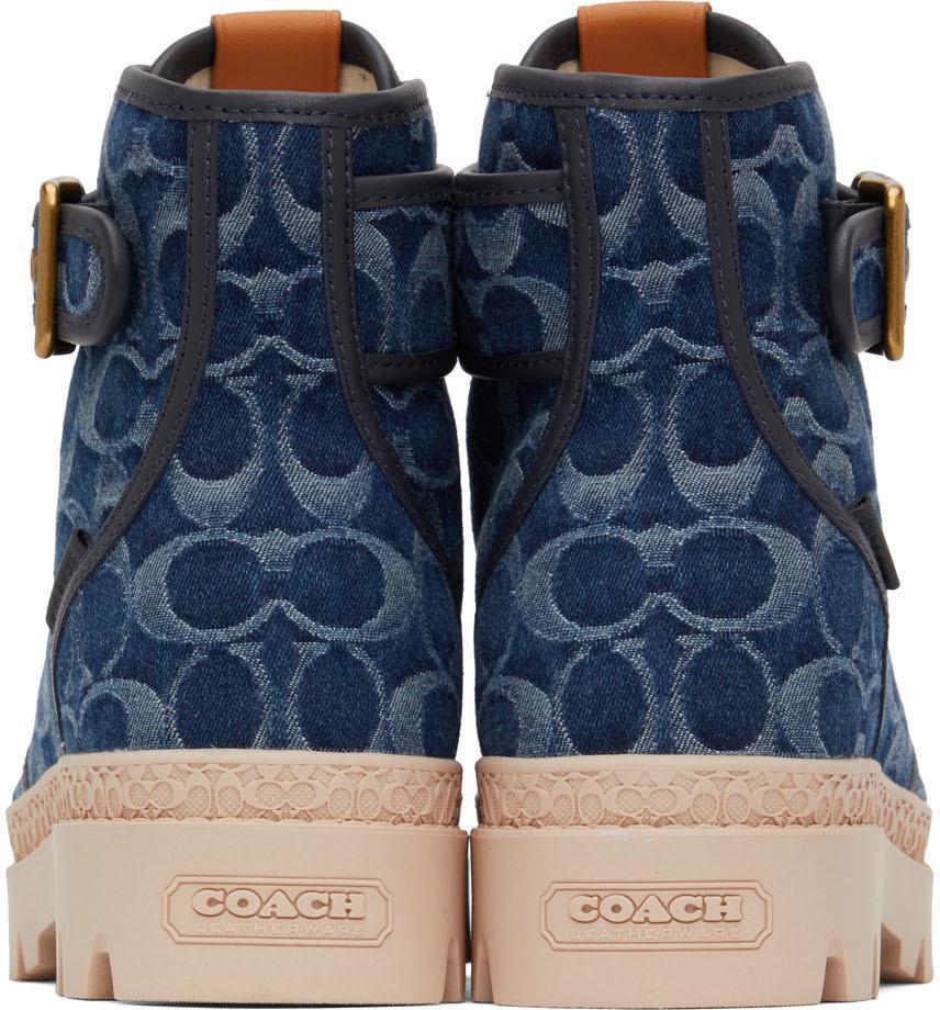 商品Coach|蓝色丹宁 Trooper 高帮运动鞋,价格¥3072,第4张图片详细描述