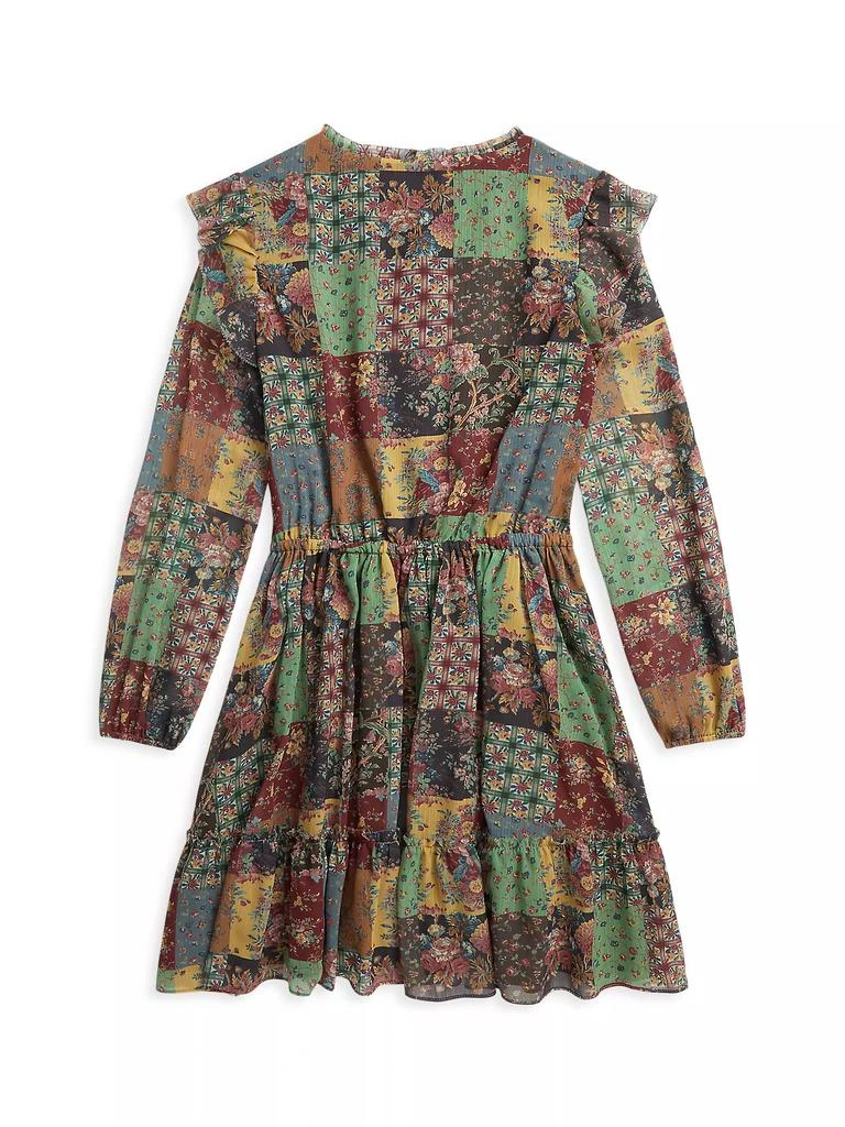 商品Ralph Lauren|Little Girl's & Girl's Patchwork-Print Chiffon Dress,价格¥696,第2张图片详细描述