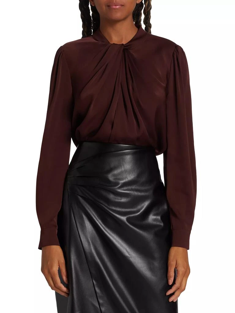 商品Tahari|The Liz Twist-Neck Silk Blouse,价格¥1147,第3张图片详细描述