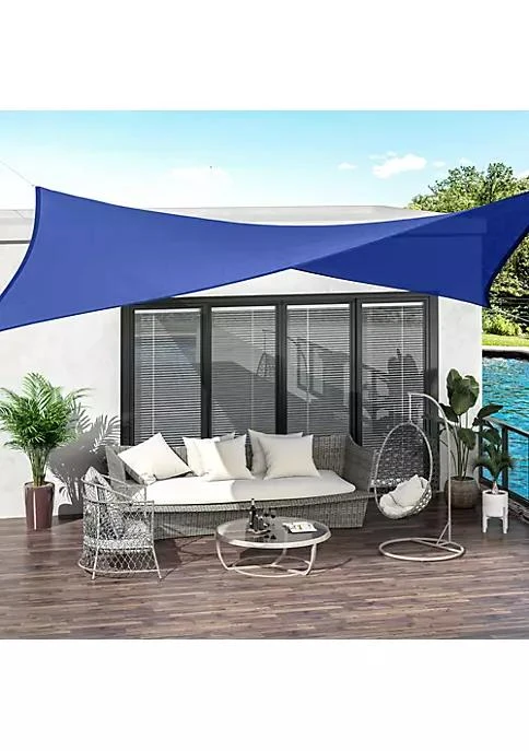 商品Outsunny|20 X 16 Rectangle Sun Sail Shade Canopy Shade Sail Cloth For Outdoor Patio Deck Yard  Blue,价格¥733,第4张图片详细描述