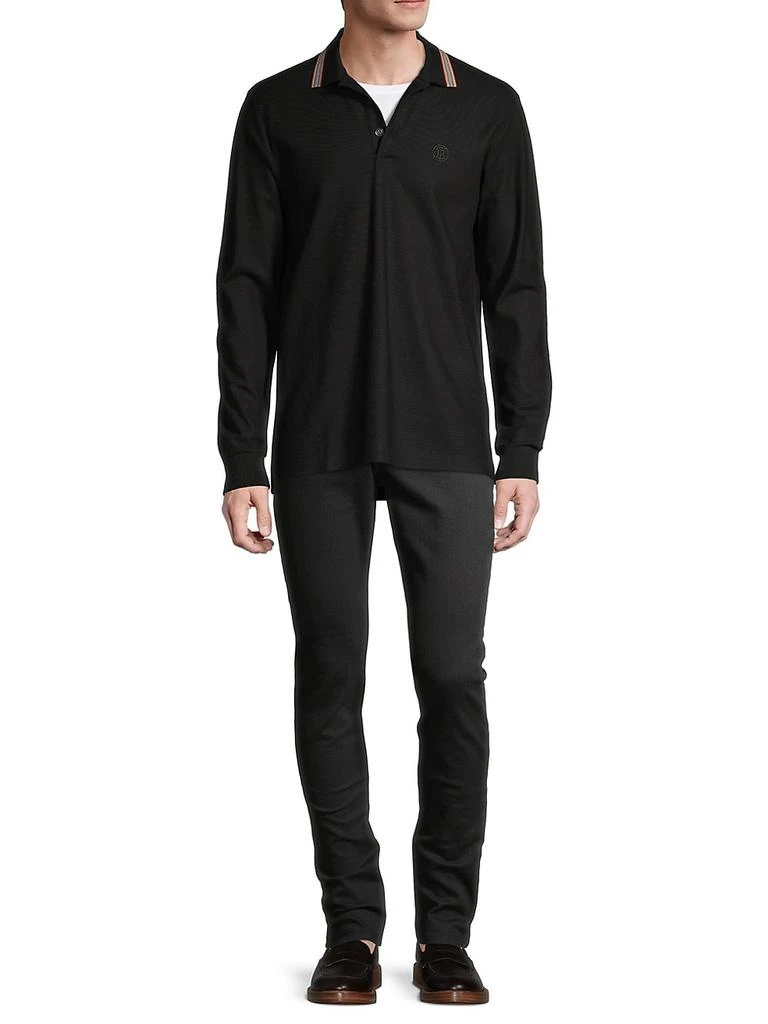 商品Burberry|Pierson Long-Sleeved Polo Shirt,价格¥4126,第2张图片详细描述